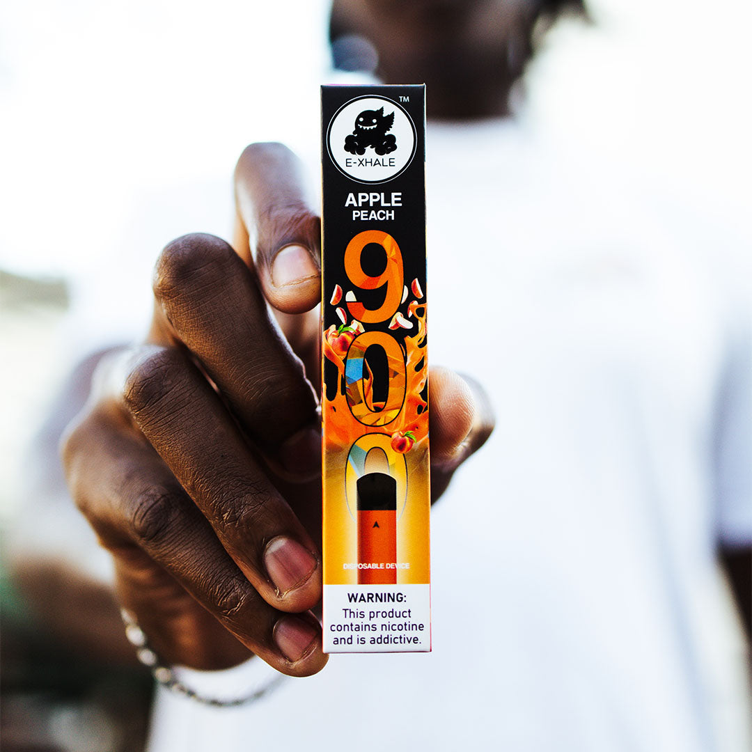 E-XHALE 900 Puff Apple Peach - 5%/50mg Strength - Single-use Disposable Vape