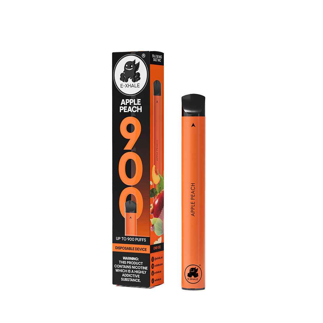 900 Apple Peach 5%/50mg - Single-Use Disposable: 10 Pack