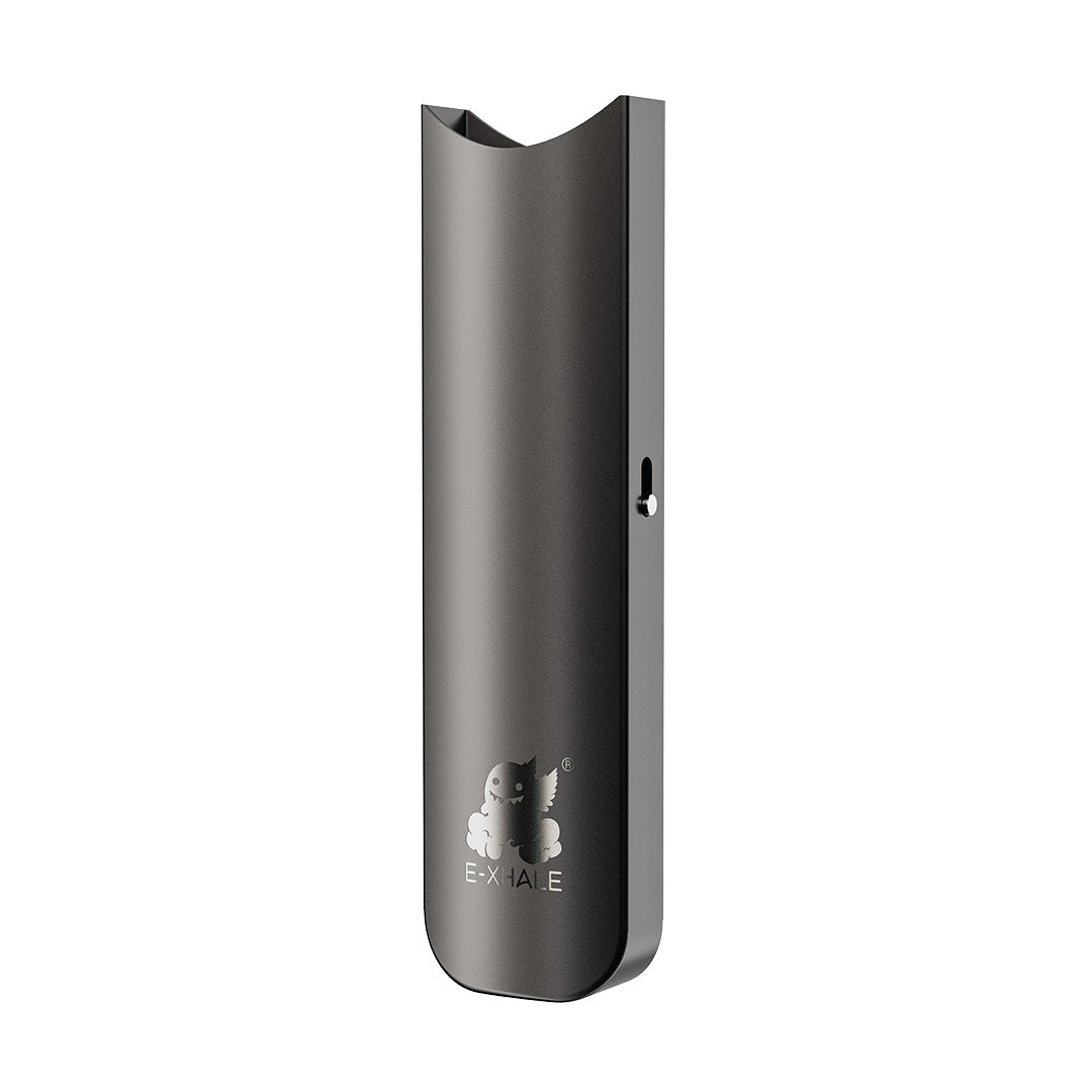 E-XHALE E-Pod Pro Device Kit Gunmetal - Adjustable Airflow and Child Lock Battery Integration - Open Pod Battery System with FREE 2ml Refillable Open Pod - Rechargeable Pod System Battery