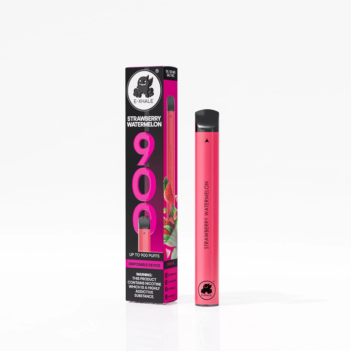 E-XHALE 900 Puff Strawberry Watermelon - 5%/50mg Strength - Single-use Disposable Vape