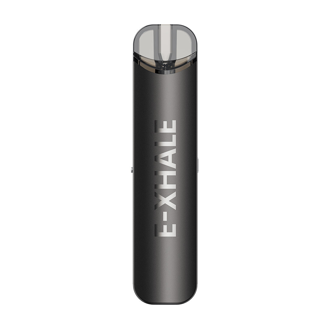 E-XHALE E-Pod Pro Device Kit Gunmetal - Adjustable Airflow and Child Lock Battery Integration - Open Pod Battery System with FREE 2ml Refillable Open Pod - Rechargeable Pod System Battery