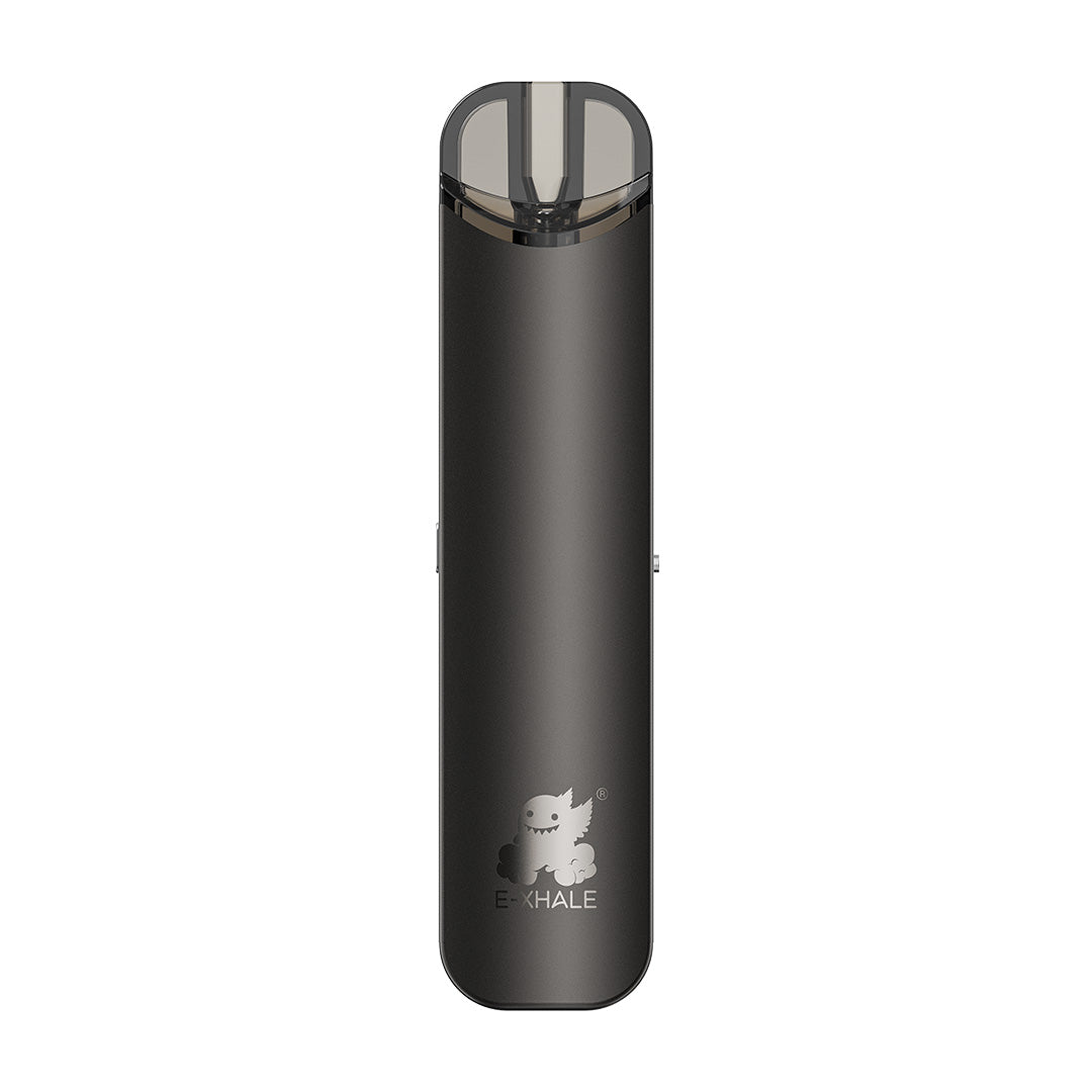 E-XHALE E-Pod Pro Device Kit Gunmetal - Adjustable Airflow and Child Lock Battery Integration - Open Pod Battery System with FREE 2ml Refillable Open Pod - Rechargeable Pod System Battery