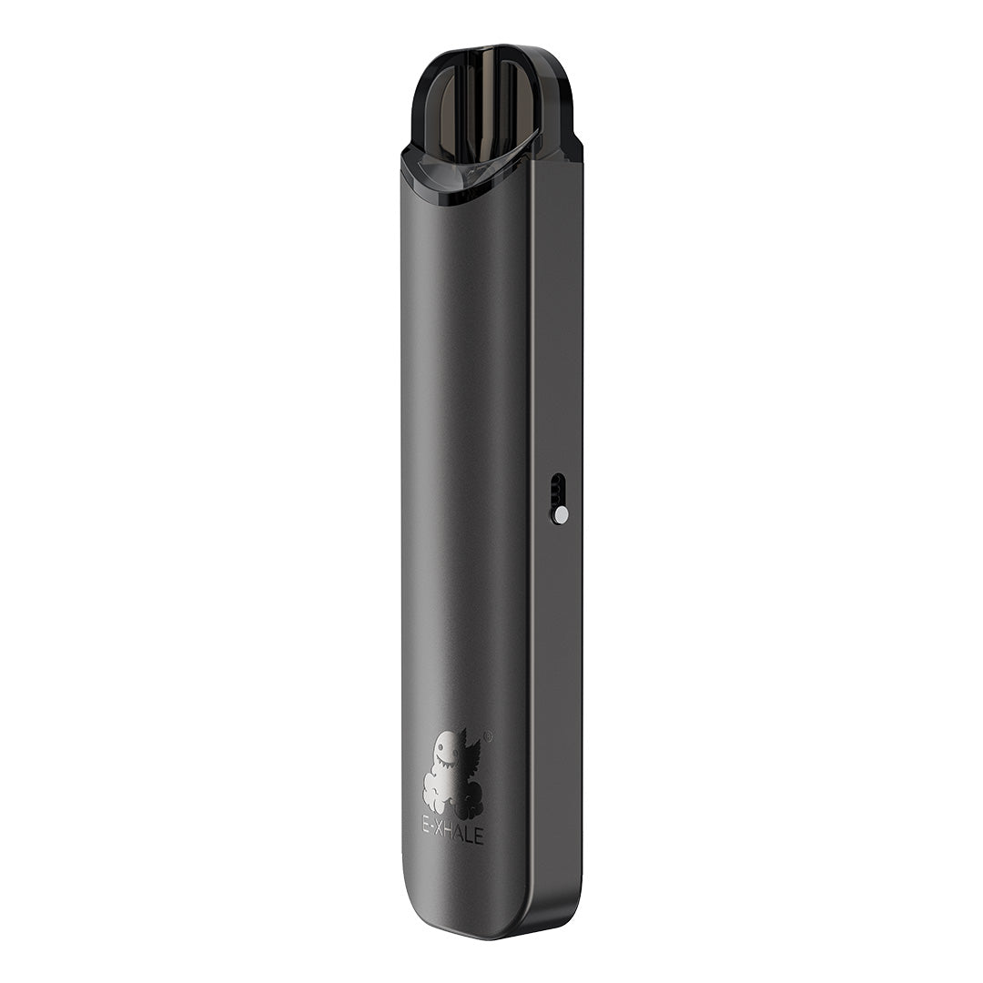 E-XHALE E-Pod Pro Device Kit Gunmetal - Adjustable Airflow and Child Lock Battery Integration - Open Pod Battery System with FREE 2ml Refillable Open Pod - Rechargeable Pod System Battery
