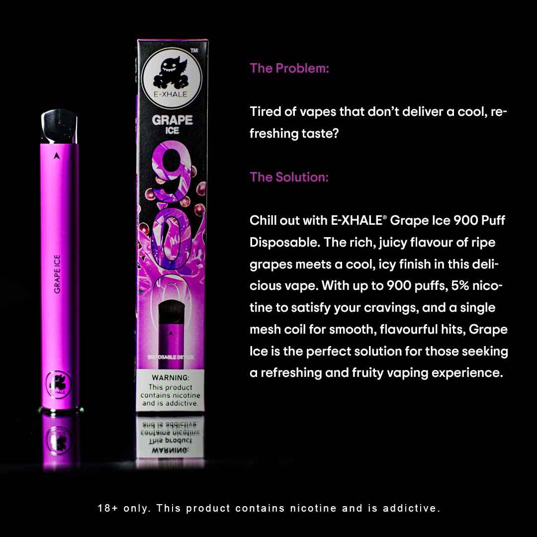 900 Grape Ice 5% - Single-Use Disposable Vape