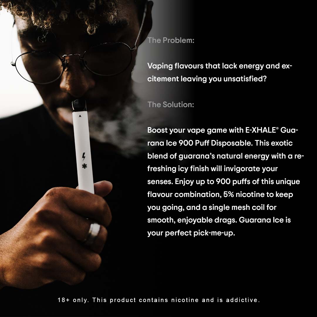 E-XHALE 900 Puff Guarana Ice - 5%/50mg Strength - Single-use Disposable Vape