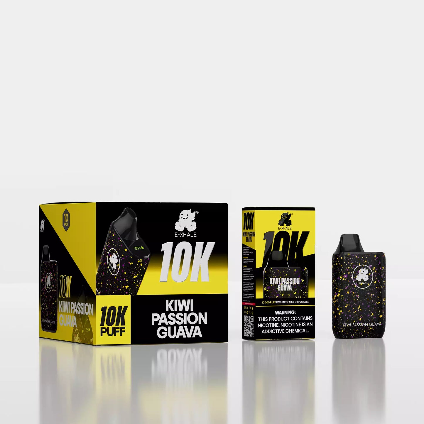 10K Kiwi Passion Guava 5%/50mg - Rechargeable Disposable: 10 Pack