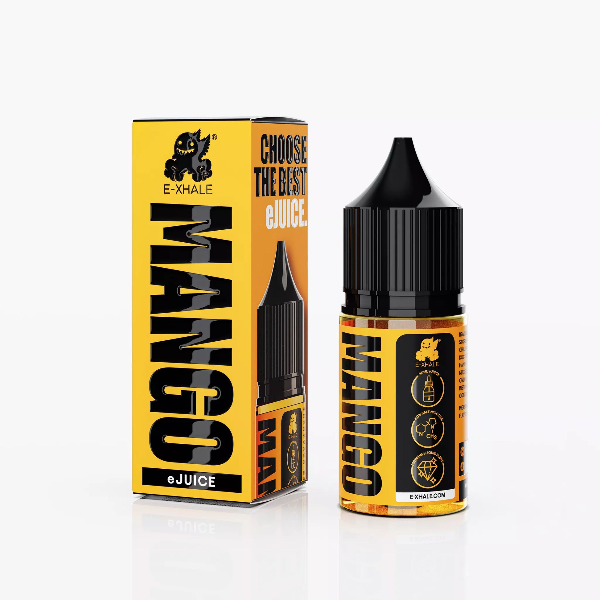 E-XHALE 30ml eJuice Mango -  4%/40mg Strength - 30ml Capacity Bottle - Vape eLiquid Vape Juice