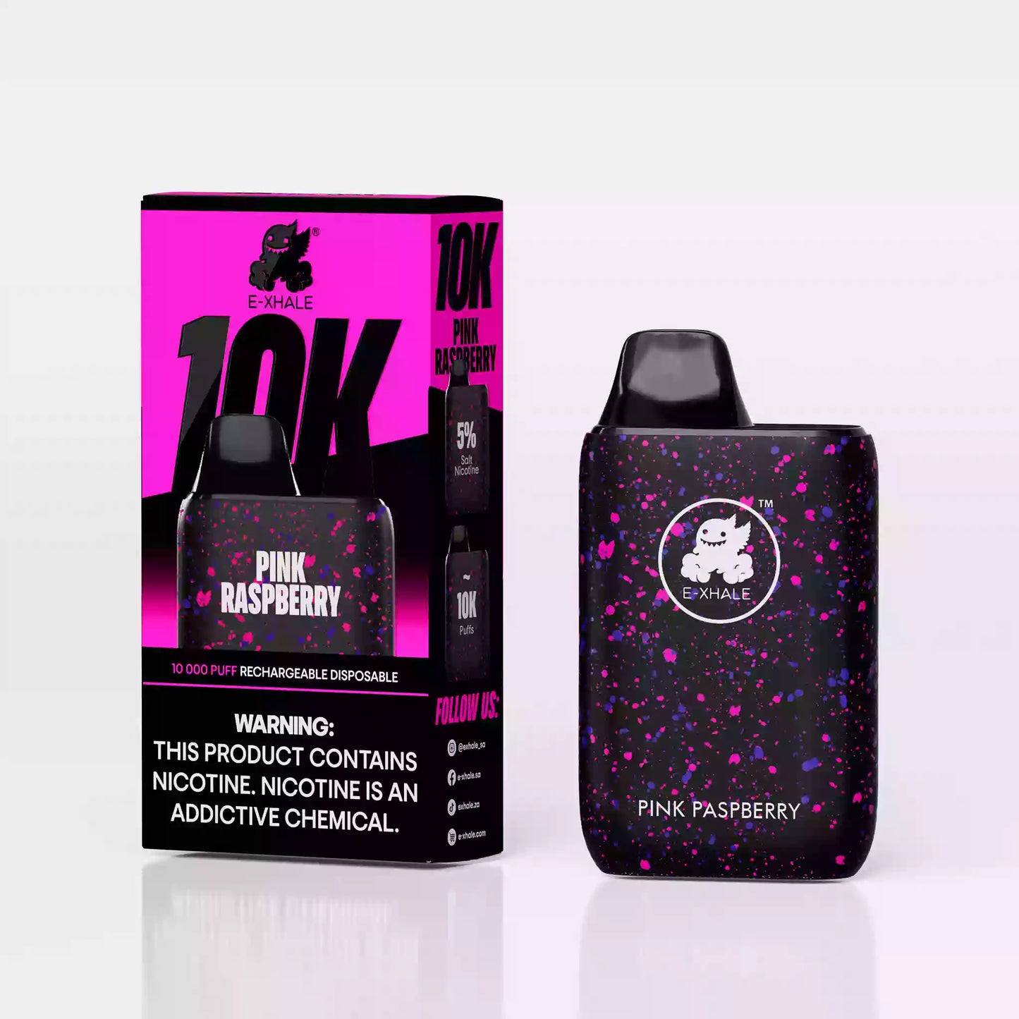 10K Pink Raspberry 5%/50mg - Rechargeable Disposable