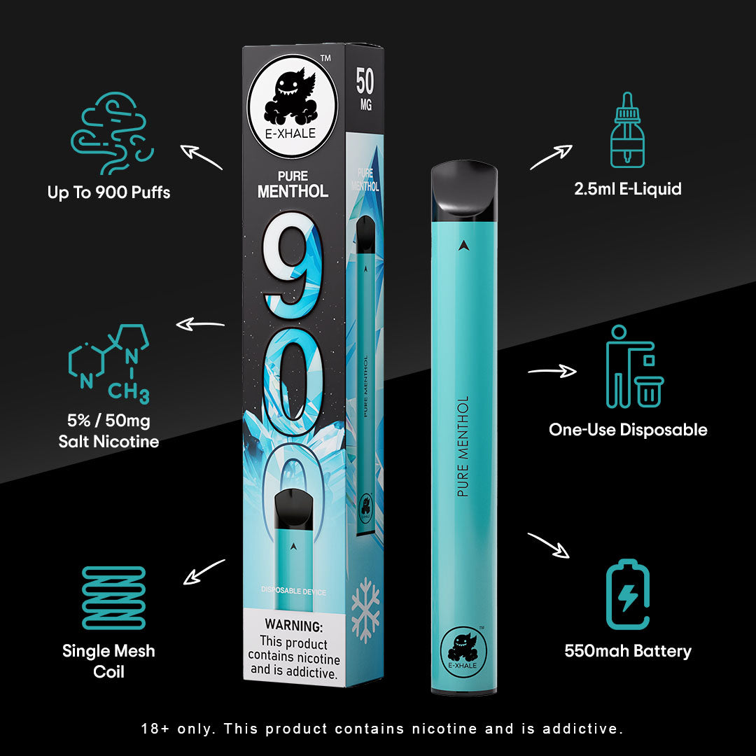 900 Pure Menthol 5% - Single-Use Disposable