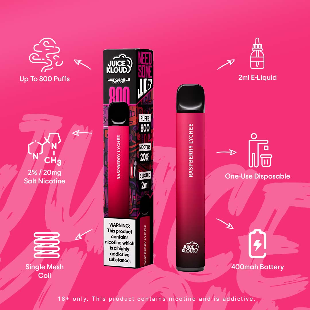 JK800 Raspberry Lychee 2% - Single-use Disposable