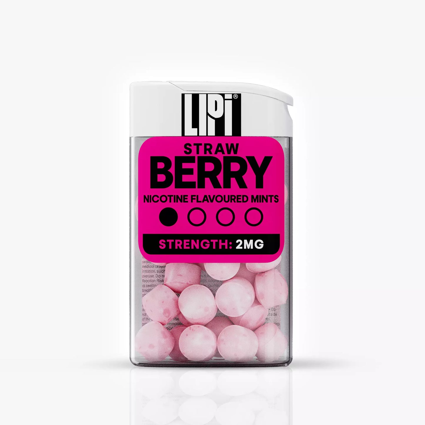 LIPI 2mg Nicotine Mints Lozenges Strawberry - 0.2%/2mg Strength - Digestable Oral Nicotine Alternative Smoke-Free Tobacco Free