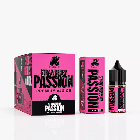 E-XHALE 30ml eJuice Strawberry Passionfruit -  4%/40mg Strength - 30ml Capacity Bottle - Vape eLiquid Vape Juice - Wholesale 10 Pack