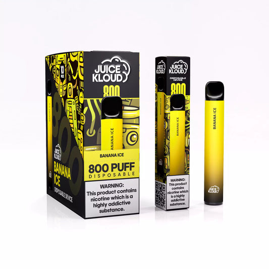 Juice Kloud 800 Puff Banana Ice - 2%/20mg Strength - Most Affordable South African Single-use Disposable Vape - Wholesale 10 Pack