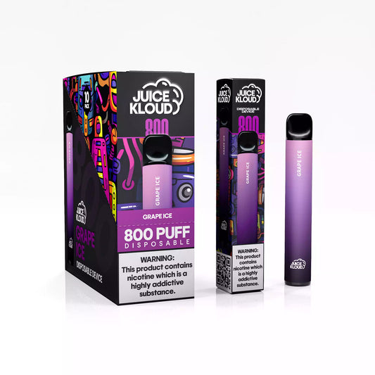 Juice Kloud 800 Puff Grape Ice - 2%/20mg Strength - Most Affordable South African Single-use Disposable Vape - Wholesale 10 Pack