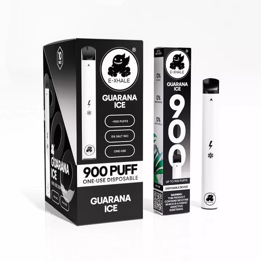 E-XHALE 900 Puff Guarana Ice - 5%/50mg Strength - Single-use Disposable Vape - Wholesale 10 Pack