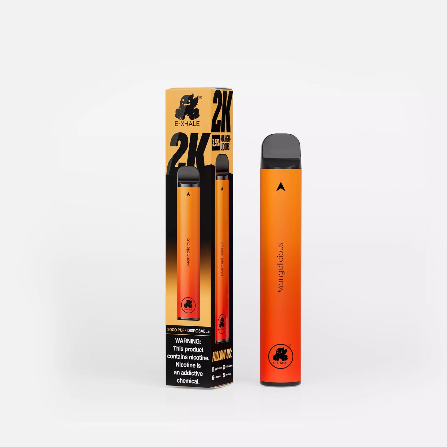 E-XHALE 2000 Puff Mangolicious - Mango and Strawberry - 3.5%/35mg Strength - Single-use Disposable Vape