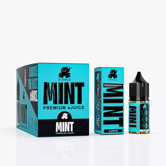 E-XHALE 30ml eJuice Mint -  4%/40mg Strength - 30ml Capacity Bottle - Vape eLiquid Vape Juice - Wholesale 10 Pack