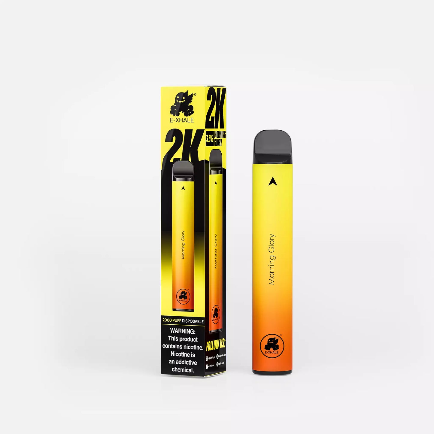 E-XHALE 2000 Puff Morning Glory - Pineapple and Grapefruit - 3.5%/35mg Strength - Single-use Disposable Vape