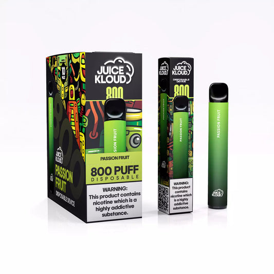 Juice Kloud 800 Puff Passionfruit - 2%/20mg Strength - Most Affordable South African Single-use Disposable Vape - Wholesale 10 Pack