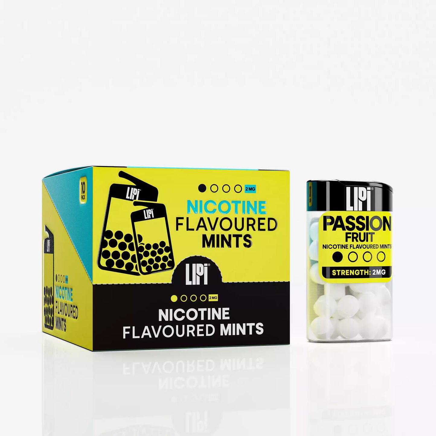 LIPI 2mg Nicotine Mints Lozenges Passionfruit - 0.2%/2mg Strength - Digestible Oral Nicotine Alternative Smoke-Free Tobacco Free - Wholesale 10 Pack