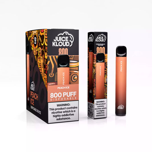 Juice Kloud 800 Puff Peach Ice - 2%/20mg Strength - Most Affordable South African Single-use Disposable Vape - Wholesale 10 Pack