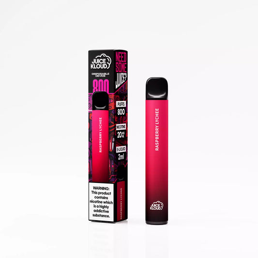 Juice Kloud 800 Puff Raspberry Lychee - 2%/20mg Strength - Most Affordable South African Single-use Disposable Vape