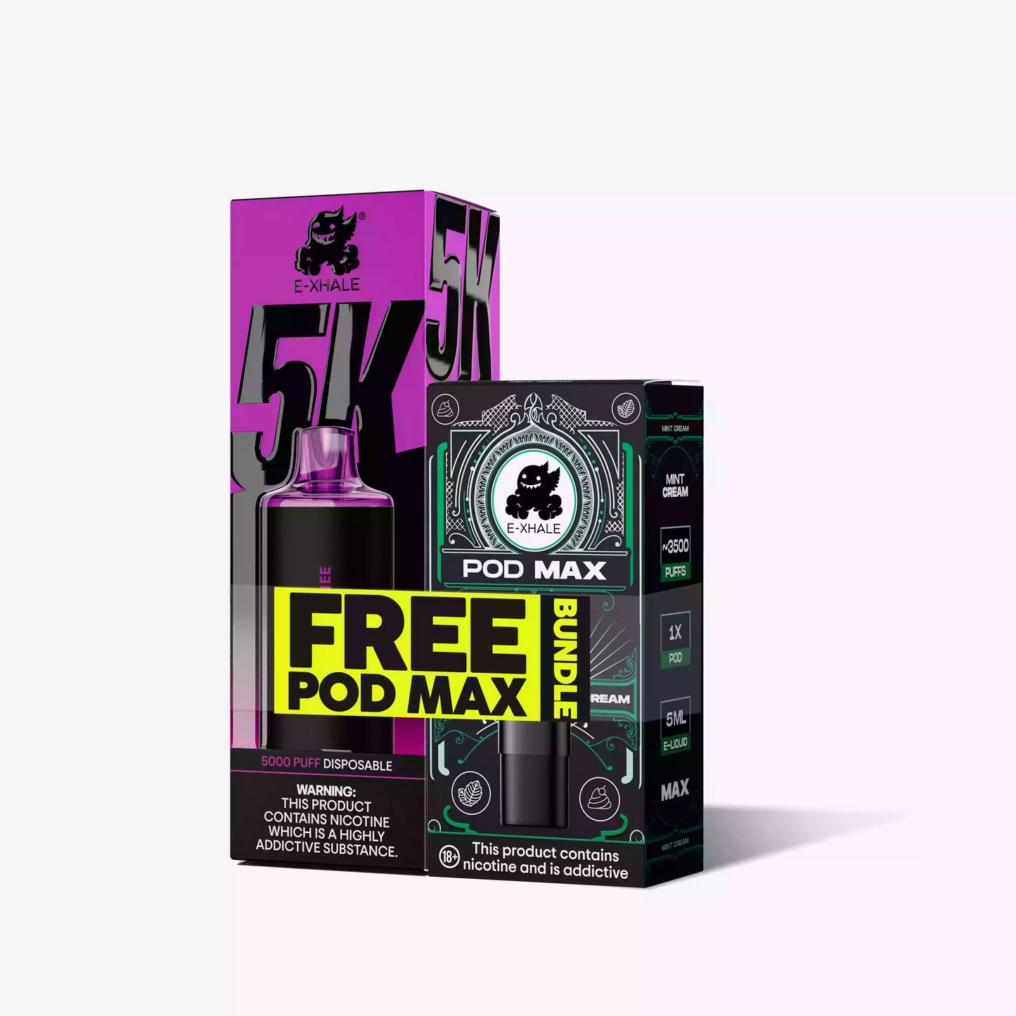 5K Grape Lychee + FREE 3500 Puff Mint Cream Pod Max | Bundle