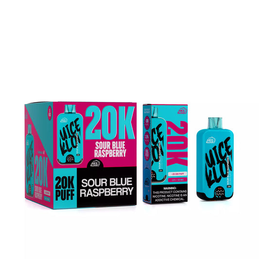 Juice Kloud 20K  Sour Blueberry Raspberry - 3.5%/35mg Strength Adjustable Airflow Control - ECO and Turbo Modes - 20 000 Puff Most Affordable South African Rechargeable Disposable Vape LED Screen - Wholesale 10 Pack