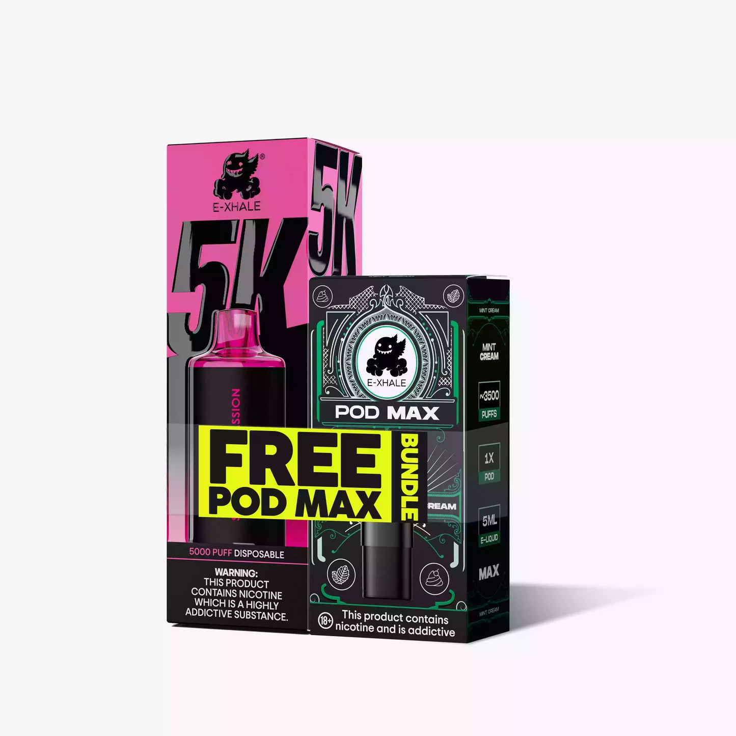 5K Strawberry Passion + FREE 3500 Puff Mint Cream Pod Max | Bundle