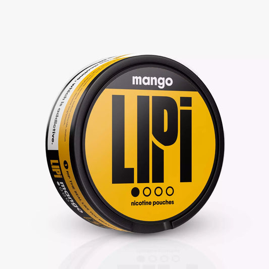 LIPI 3mg Nicotine Pouches  Mango - 0.3%/3mg Strength - Nicotine Alternative Smoke-Free Tobacco Free