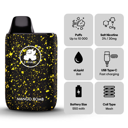 10k Mango Bomb 3% - Rechargeable Disposable