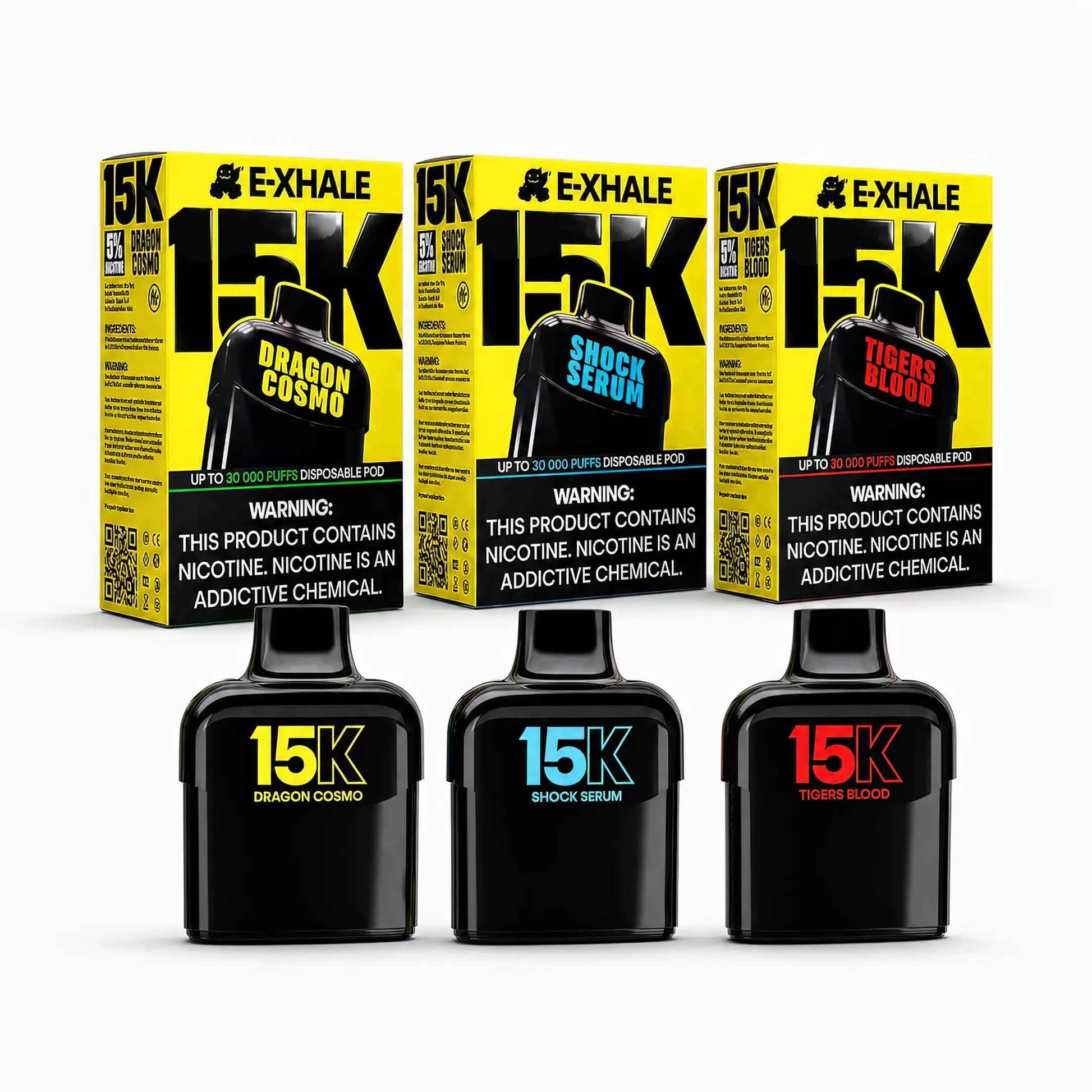 Year 3 Bundle - 3 × 15K Pod Vapes | E-XHALE 6th Birthday