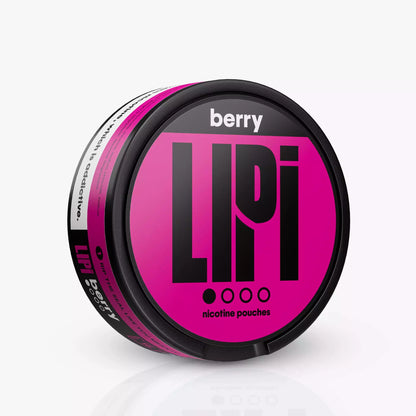 LIPI 3mg Nicotine Pouches  Berry - 0.3%/3mg Strength - Nicotine Alternative Smoke-Free Tobacco Free