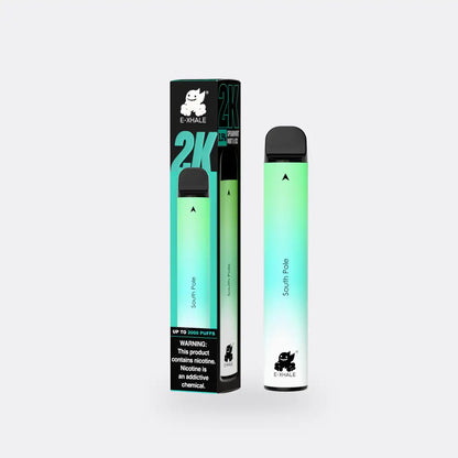 E-XHALE South Pole 2000 puff disposable vape with packaging, 3.5% nicotine menthol flavour