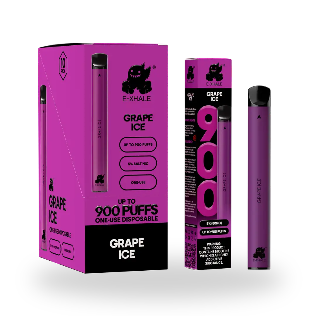900 Grape Ice 5%/50mg - Single-Use Disposable: 10 Pack