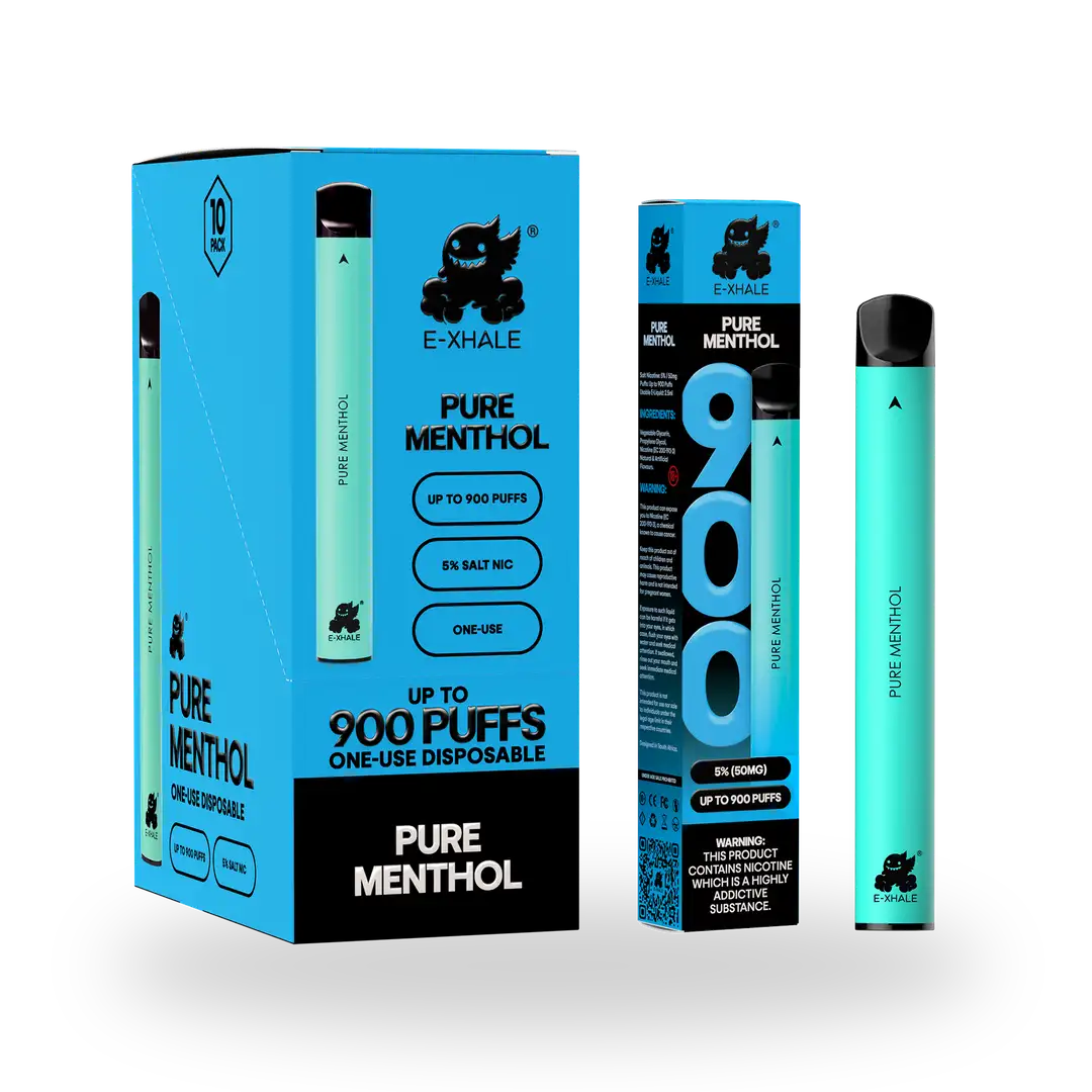 900 Pure Menthol 5%/50mg - Single-Use Disposable: 10 Pack