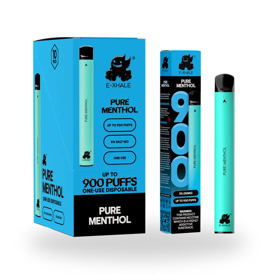 900 Pure Menthol 5%/50mg - Single-Use Disposable: 10 Pack