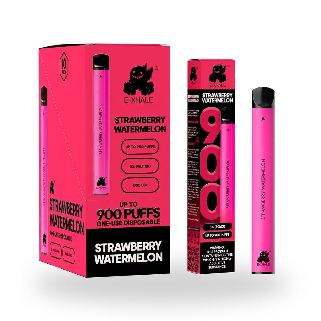 900 Strawberry Watermelon 5%/50mg - Single-Use Disposable: 10 Pack