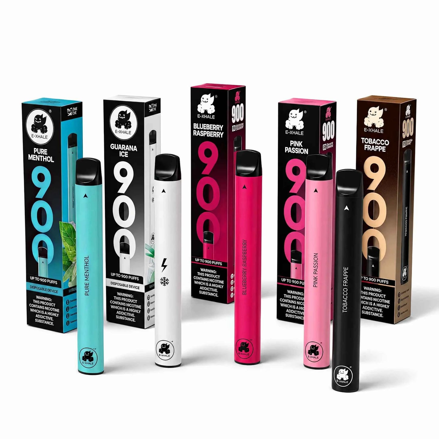 Year 1 Bundle - 5 × 900 Puff Vapes | E-XHALE 6th Birthday