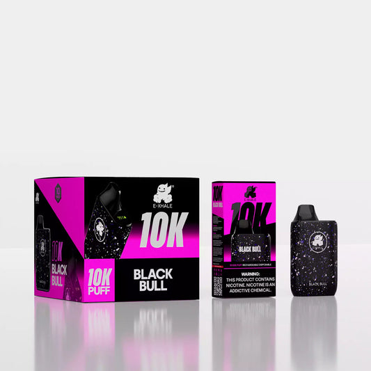 10K Black Bull 5%/50mg - Rechargeable Disposable: 10 Pack