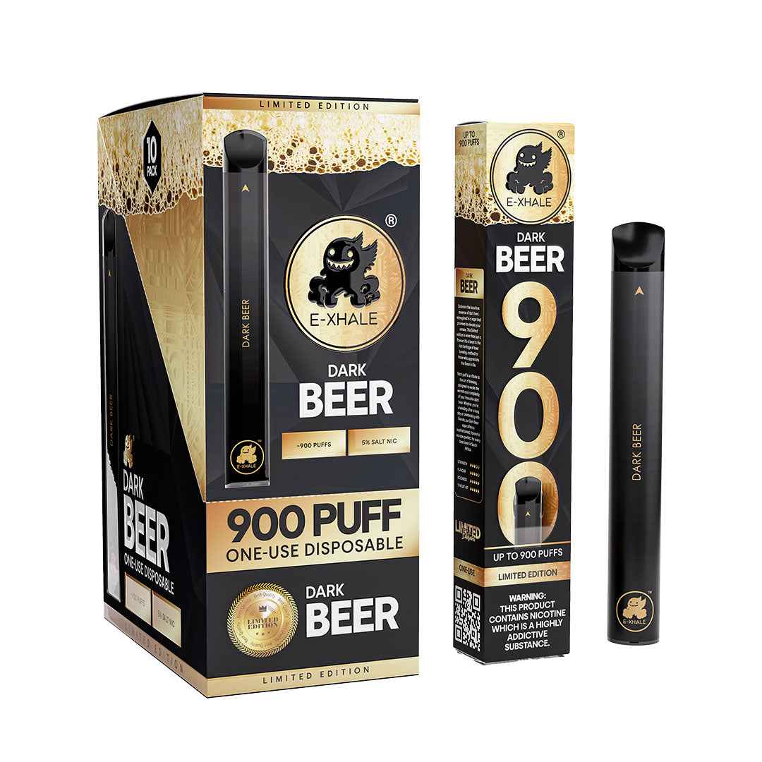 900 Dark Beer 5%/50mg - Single-Use Disposable: 10 Pack