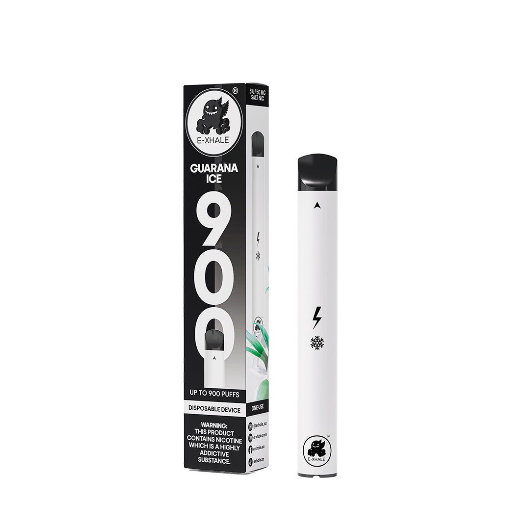 E-XHALE 900 Puff Guarana Ice - 5%/50mg Strength - Single-use Disposable Vape - Wholesale 10 Pack