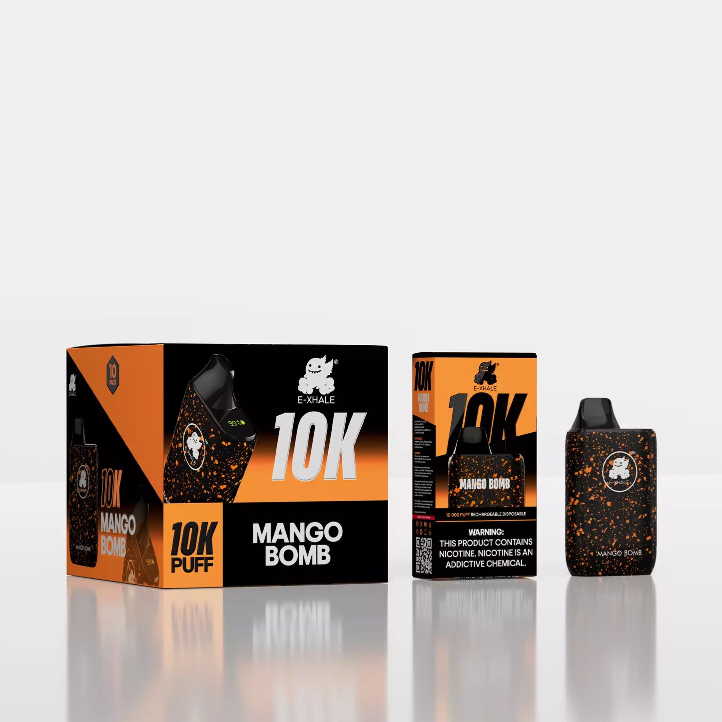 10K Mango Bomb 5%/50mg - Rechargeable Disposable: 10 Pack