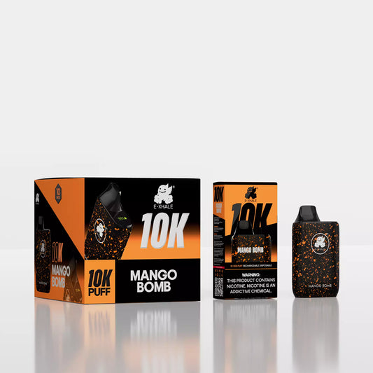 10K Mango Bomb 5%/50mg - Rechargeable Disposable: 10 Pack