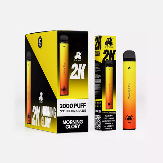 E-XHALE 2000 Puff Morning Glory - Pineapple and Grapefruit - 3.5%/35mg Strength - Single-use Disposable Vape - Wholesale 10 Pack