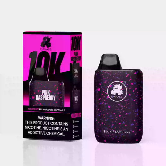 E-XHALE 10K Pink Raspberry - 10000 Puffs Rechargeable - Raspberry Cranberry and Grape | Best Long-Lasting Disposable Vape South Africa