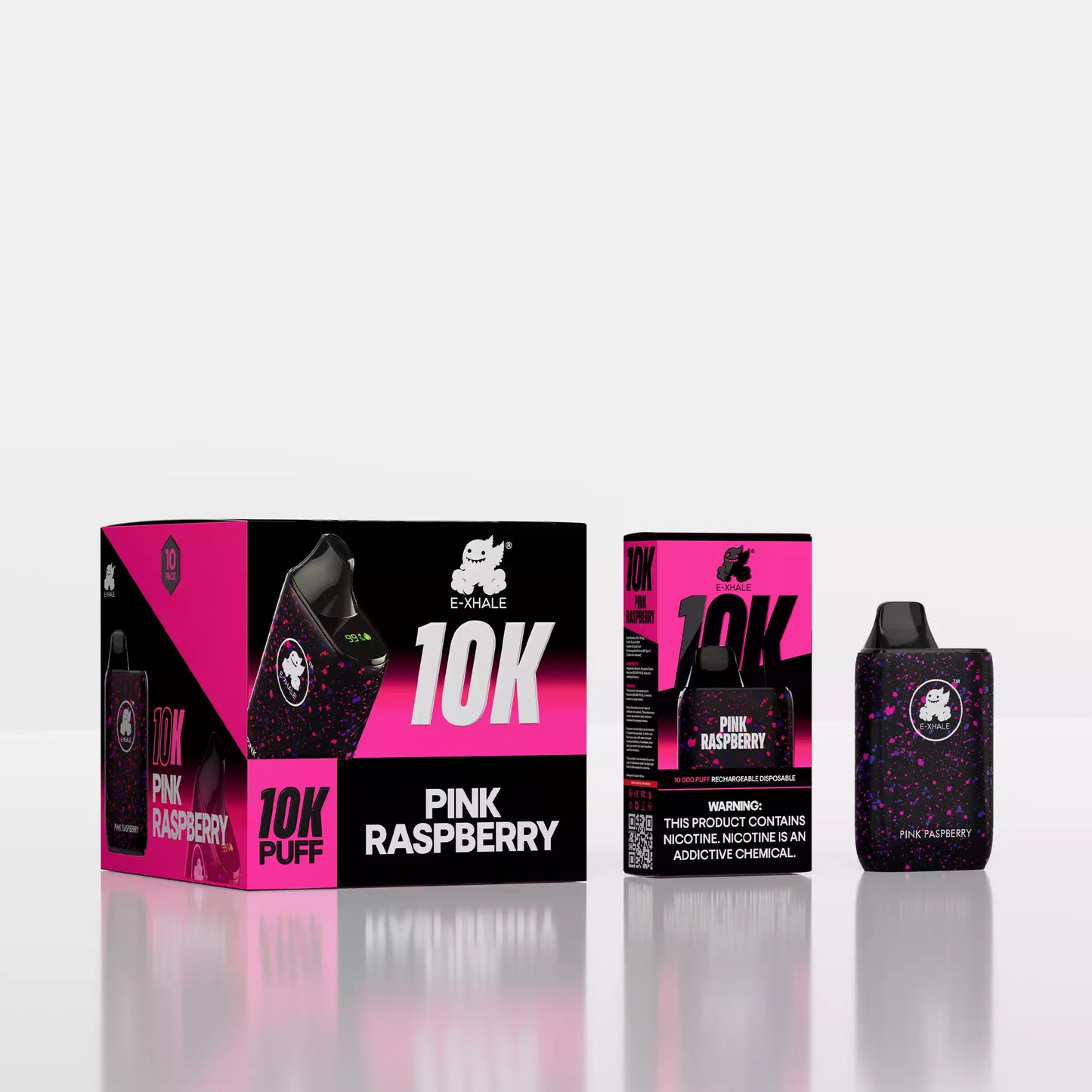 10K Pink Raspberry 5%/50mg - Rechargeable Disposable: 10 Pack