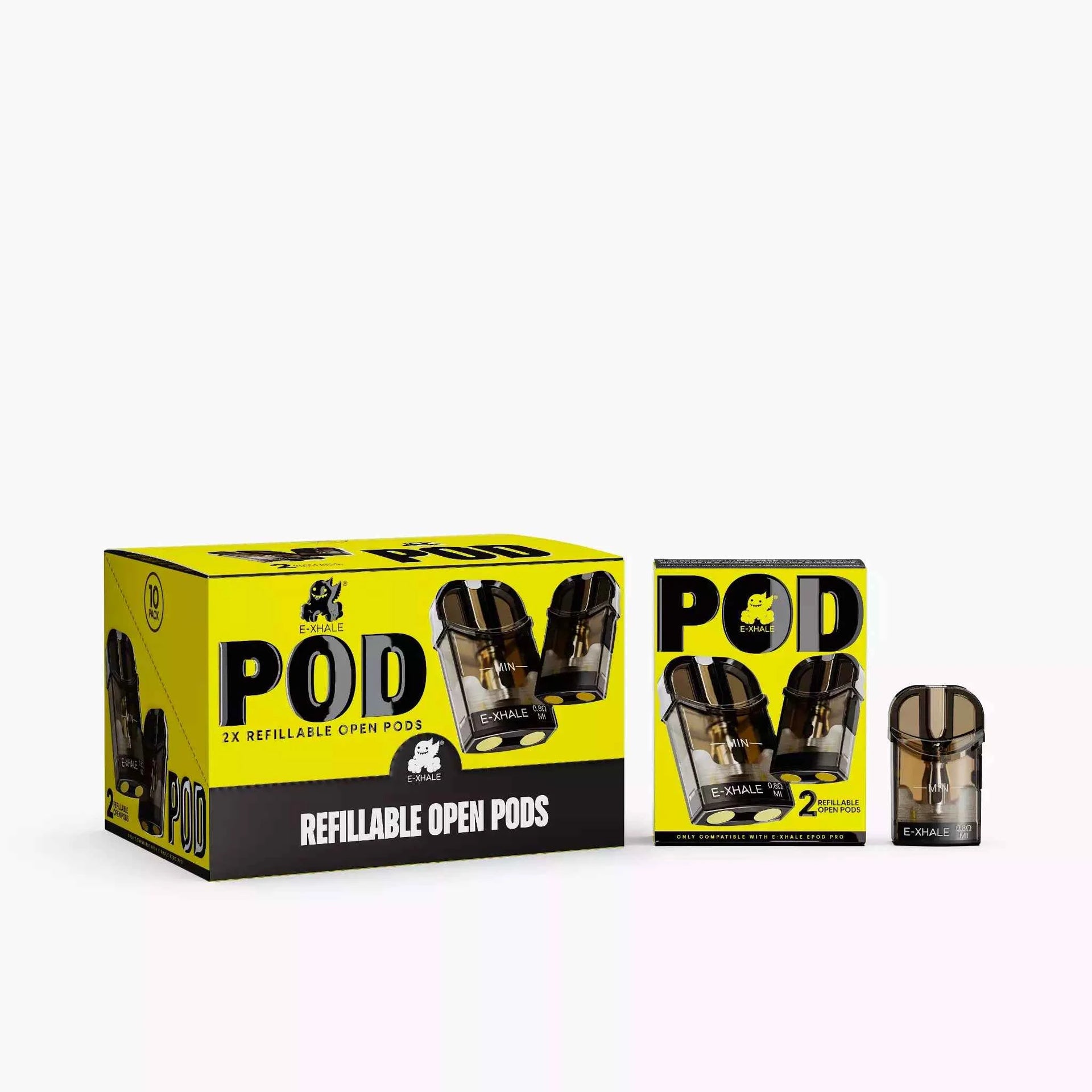2x Pack 2ml Refillable eJuice - 0.8Ohm Open Pod: 10 Pack