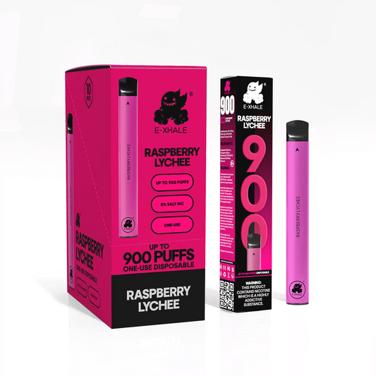 900 Raspberry Lychee 5%/50mg - Single-Use Disposable: 10 Pack