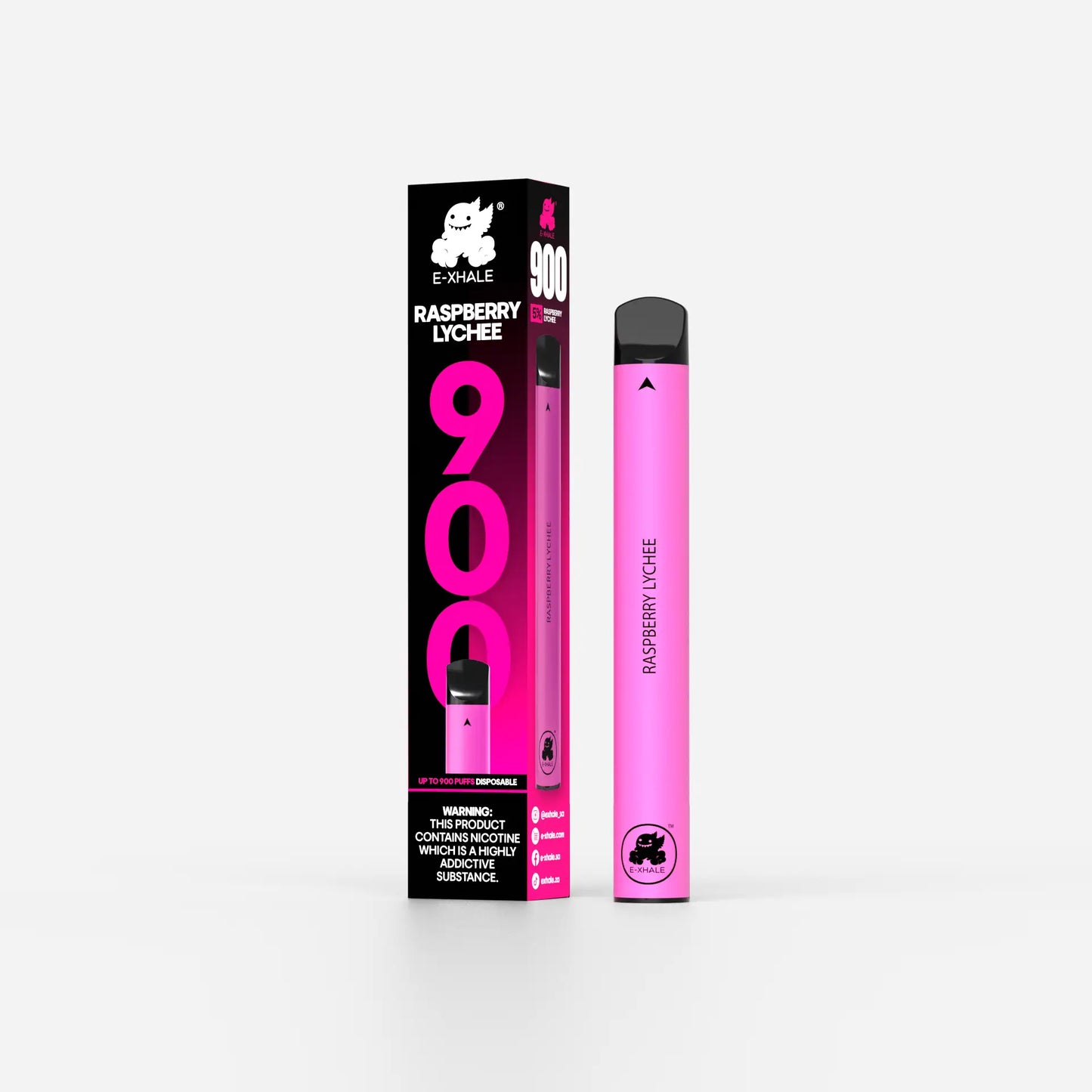 900 Raspberry Lychee Disposable Vape - 5% Nicotine 50mg